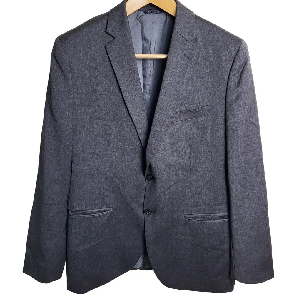 Banana Republic Mens 42R Tailored Fit Wool Gray Blazer 2 button Jacket‎ Italian